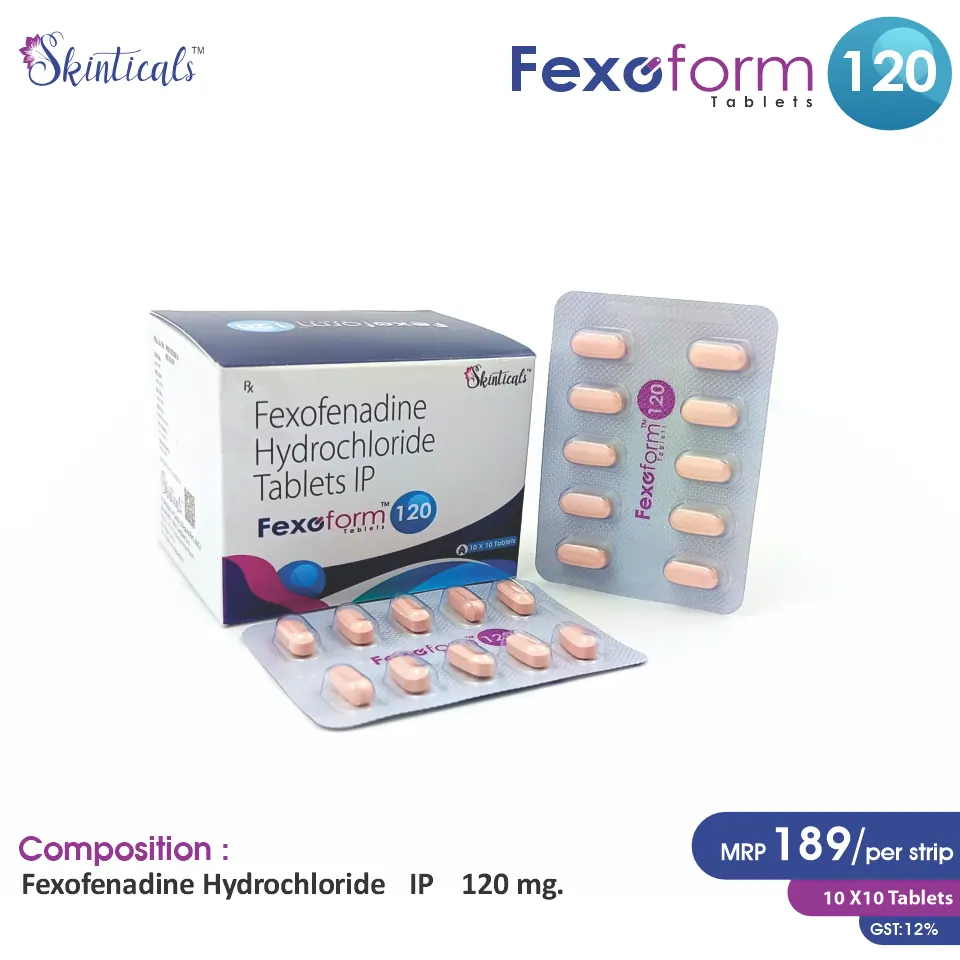 Fexofenadine 120mg Tablet at the best price in PCD Pharma Franchise for Allergy Relief.